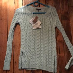 Aqua colored long sleeved sweater